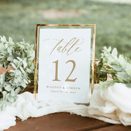 Moderne Gold Calligraphy Wedding Tischnummer