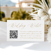 Moderne Gold Calligraphy Wedding Website QR Code Begleitkarte