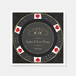 Moderne Gold Casino Poker Chip Wedding Serviette