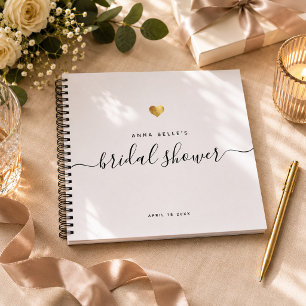 Moderne Gold Chic Script Brautparty Gast Notizblock
