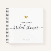 Moderne Gold Chic Script Brautparty Gast Notizblock (Vorderseite)
