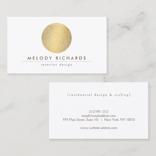Moderne Gold Circle Business Card Visitenkarte (Vorne/Hinten)