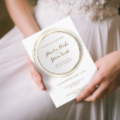 Moderne Gold Circle Frame Wedding Einladung