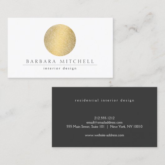 Moderne Gold Circle II Business Card Visitenkarte (Vorne/Hinten)