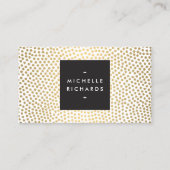 Moderne Gold Confetti Designer Business Card Visitenkarte (Vorderseite)