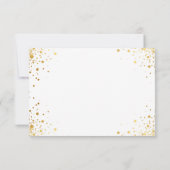 Moderne Gold Confetti Dots Hochzeit RSVP Antwort (Rückseite)