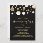Moderne Gold Confetti Dots Housewarming Einladung (Vorderseite)