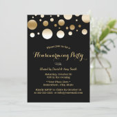 Moderne Gold Confetti Dots Housewarming Einladung (Stehend Vorderseite)