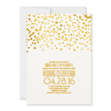 Moderne Gold Confetti Hochzeitseinladung