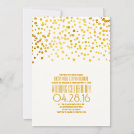 Moderne Gold Confetti Hochzeitseinladung Einladung