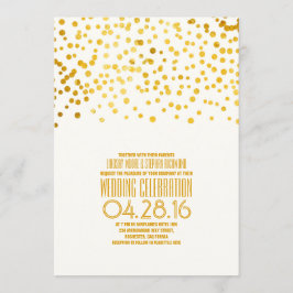 Moderne Gold Confetti Hochzeitseinladung Einladung