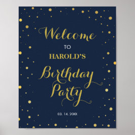 Moderne Gold Confetti Marine 50. Geburtstag Willko Poster