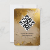 Moderne Gold Cracked Foto Wedding RSVP Card Karte (Rückseite)