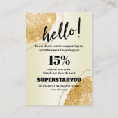 Moderne Gold Danke, dass Sie die Beipackkarte erha Visitenkarte (Vorderseite)