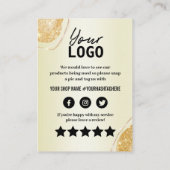 Moderne Gold Danke, dass Sie die Beipackkarte erha Visitenkarte (Rückseite)