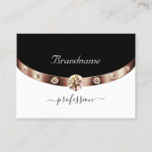 Moderne Gold-Diamanten für Schwarz und Weiß Rose Visitenkarte (Vorderseite)