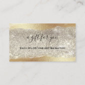 Moderne Gold Diamond Glitzer Imitats Foil Luxuriös Rabattkarte (Rückseite)