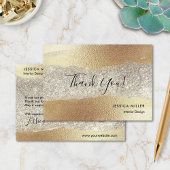 Moderne Gold Diamond Glitzer Imitats Fox Luxury Gl Dankeskarte