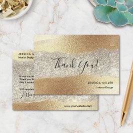 Moderne Gold Diamond Glitzer Imitats Fox Luxury Gl Dankeskarte