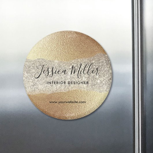 Moderne Gold Diamond Glitzer Imitats Fox Luxury Gl Magnet