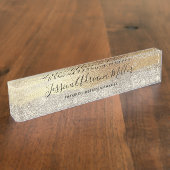 Moderne Gold Diamond Glitzer Imitats Fox Luxury Gl Namensplakette (Seite)