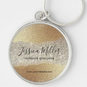 Moderne Gold Diamond Glitzer Imitats Fox Luxury Gl Schlüsselanhänger (Vorne)