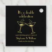 Moderne Gold Doppelzelebrierung Gemeinsamer Geburt Geschenkanhänger (Rückseite)