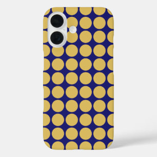 Moderne Gold Dots Midnight Blue Color Schlicht ein iPhone 16 Hülle