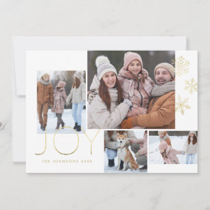 Moderne Gold Einfache Multi-Foto-Flat-Ferienkarte Feiertagskarte