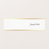 Moderne Gold Elegante Handschrift einfache Vorlage Visitenkarten (Außenseite Aufgefaltet)