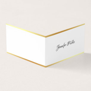 Moderne Gold Elegante Handschrift einfache Vorlage Visitenkarten