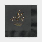 Moderne Gold Elegante Schriftartes Graduation Part Servietten Mit Folie (Vorderseite)