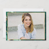 Moderne Gold Emerald Green Marble Graduation Party Einladung (Rückseite)