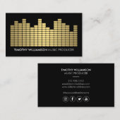 Moderne Gold Equalizer DJs, Musiker, Social Media Visitenkarte (Vorne/Hinten)