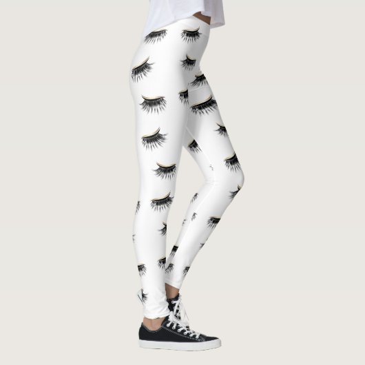 Moderne Gold Eyelash Extensions Lashes Queen Leggings (Rechts)