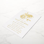 Moderne Gold Floral Baby Dusche Folieneinladung (Gedreht)