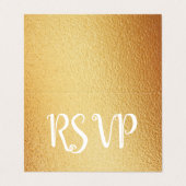Moderne Gold Foil Calendar RSVP Card Visitenkarten (Außenseite Aufgefaltet)
