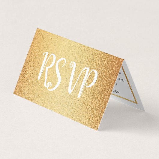 Moderne Gold Foil Calendar RSVP Card Visitenkarten (Vorderseite)
