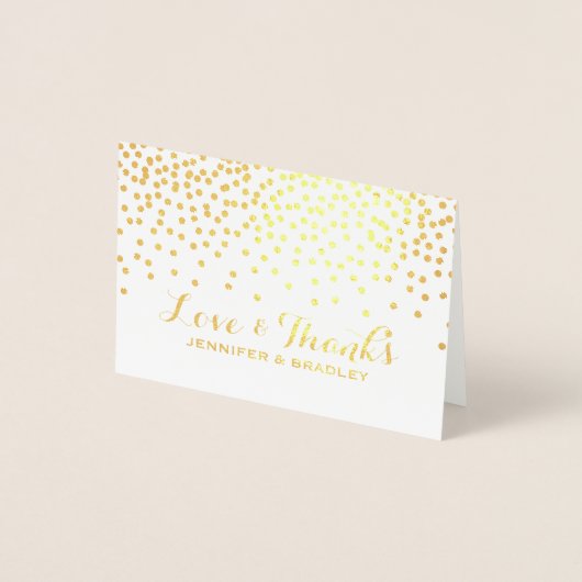 Moderne Gold Foil Confetti Dots Hochzeit Vielen Da Folienkarte (Vorderseite)