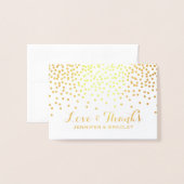 Moderne Gold Foil Confetti Dots Hochzeit Vielen Da Folienkarte (Vorderseite mit Umschlag)