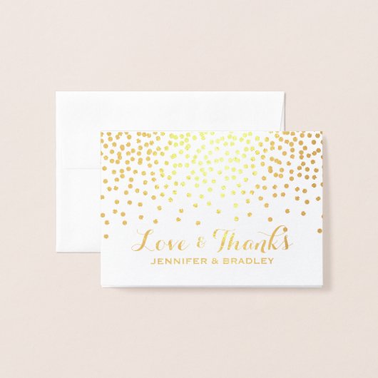 Moderne Gold Foil Confetti Dots Hochzeit Vielen Da Folienkarte (Vorderseite mit Umschlag)