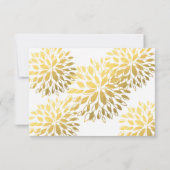 Moderne Gold Foil Floral Moderne UAWG Wedding Card RSVP Karte (Rückseite)