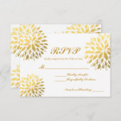 Moderne Gold Foil Floral Moderne UAWG Wedding Card RSVP Karte (Vorne/Hinten)