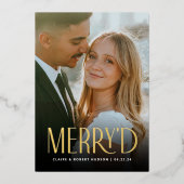 Moderne Gold Foil Hochzeitskarte Folien Feiertagskarte (Vorderseite)