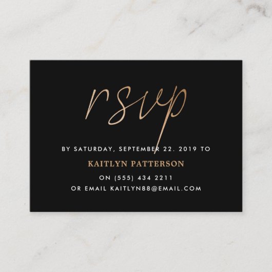 Moderne Gold Foil Script-UAWG Begleitkarte (Vorderseite)