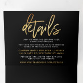 Moderne Gold Foil Script Wedding Suite Dreifach Gefaltete Einladung (Innen Erste Seite)