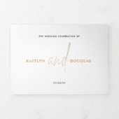 Moderne Gold Foil Script Wedding Suite Dreifach Gefaltete Einladung (Cover)