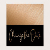 Moderne Gold Foil Skripte ändern das Datum der Kar Visitenkarten (Außenseite Aufgefaltet)