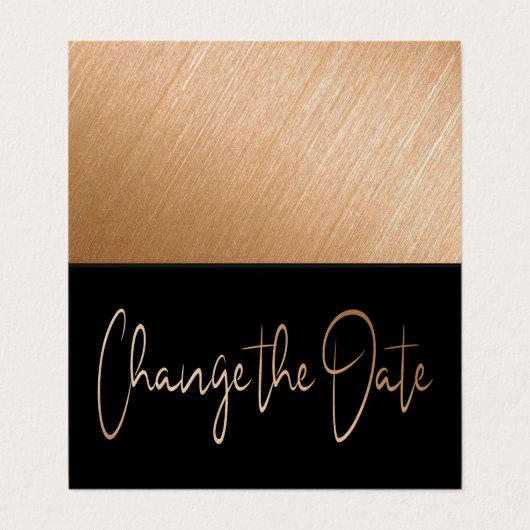 Moderne Gold Foil Skripte ändern das Datum der Kar Visitenkarten (Außenseite Aufgefaltet)