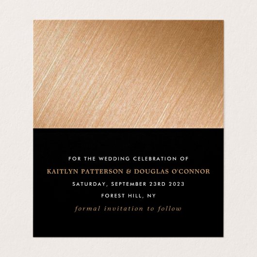 Moderne Gold Foil Skripte ändern das Datum der Kar Visitenkarten (Innenseite Aufgefaltet)